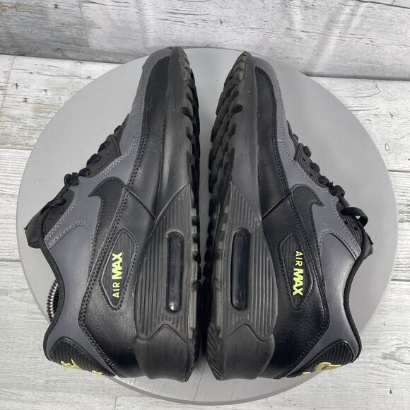 Nike Air Max 90 GS Black Volt Leather GS Boys/Mens sz 7 Women’s 8  833412-032 - Picture 8 of 11